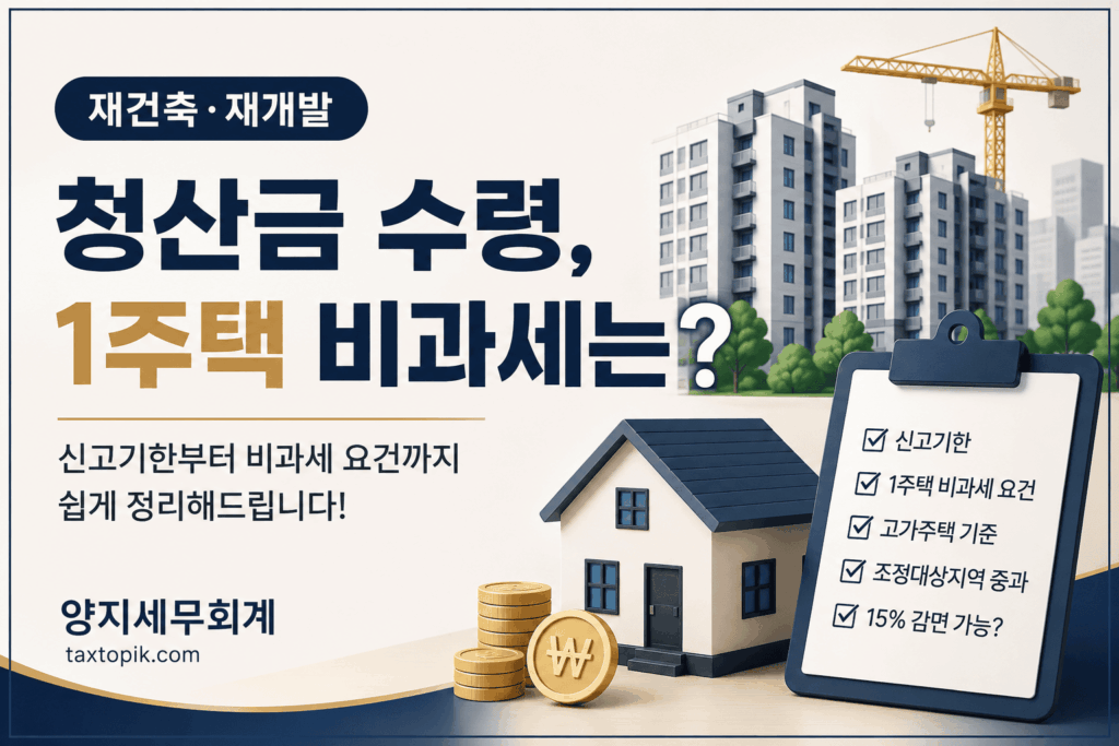 청산금 수령, 1주택 비과세는?