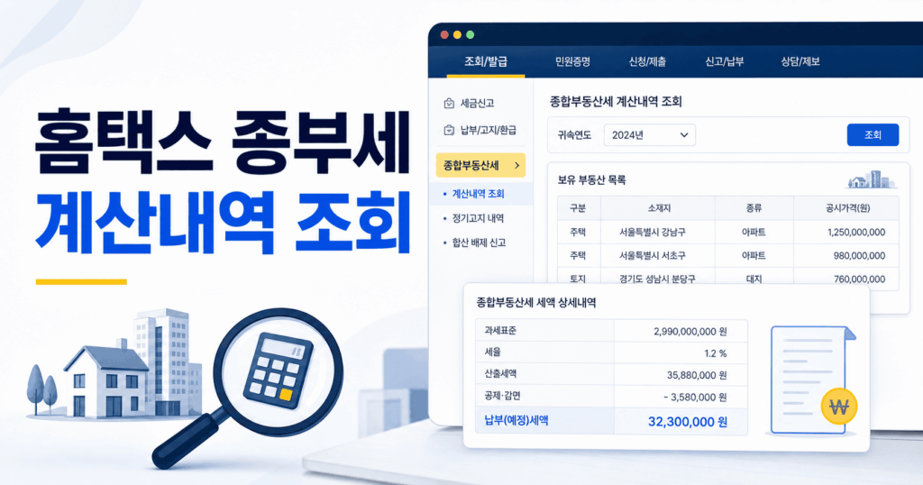 종합부동산세 계산내역 조회방법