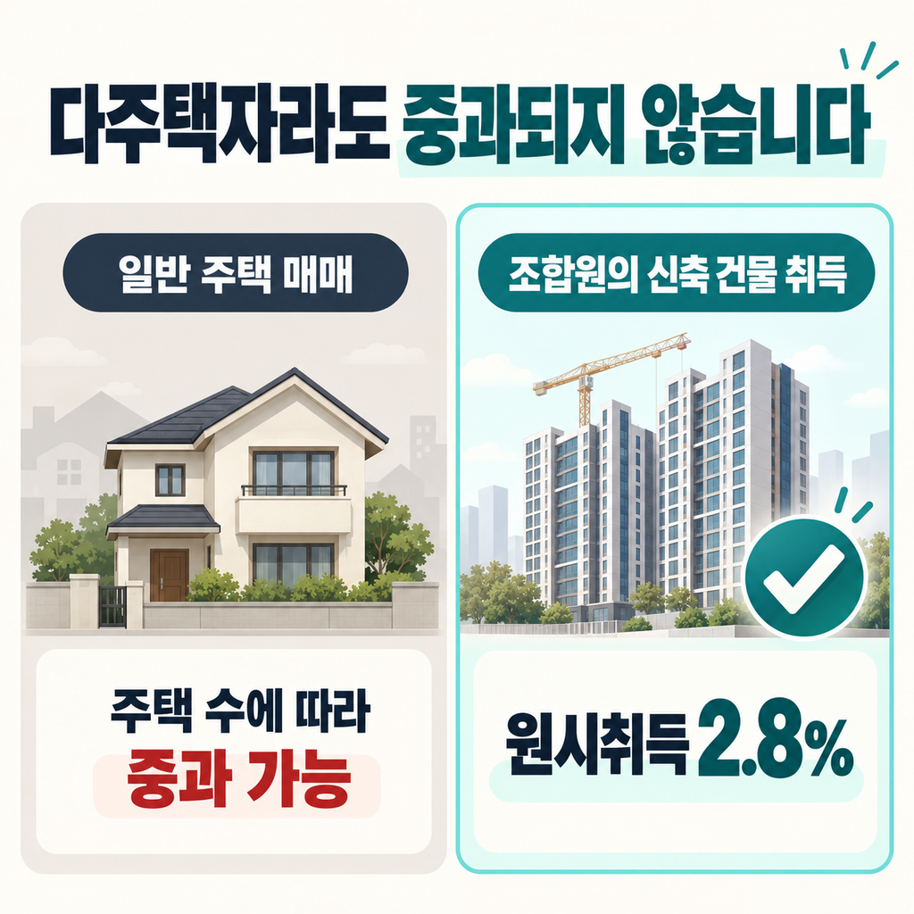 양도, 상속, 증여 전문 세무사 재개발 재건축 조합원 신축 아파트 취득세 2.8% 안내