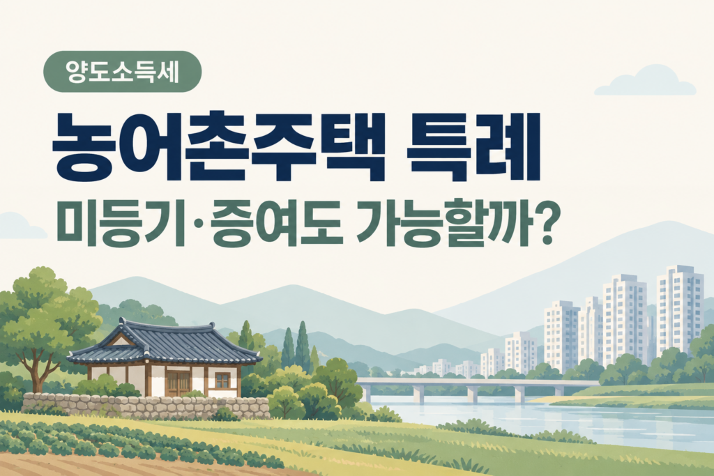 미등기·증여 농어촌주택 양도세 특례 안내